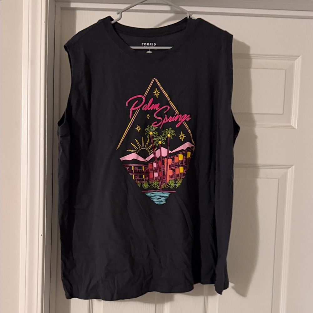 Torrid Black Palm Springs Sleeveless Top